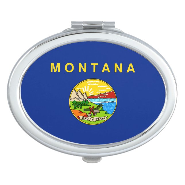Montana State Flag Design Makeup Mirror (Front)