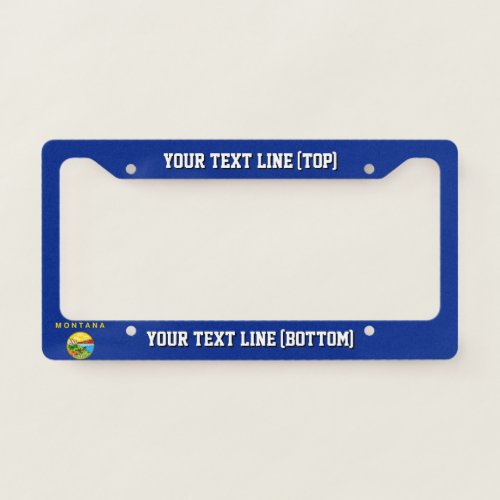 Montana State Flag Design on a Personalized License Plate Frame