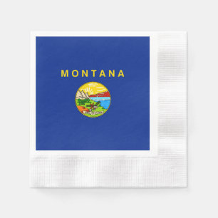 Montana State Flag Design Paper Napkins