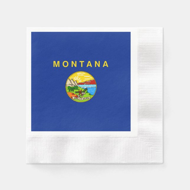 Montana State Flag Design Paper Napkins (Front)