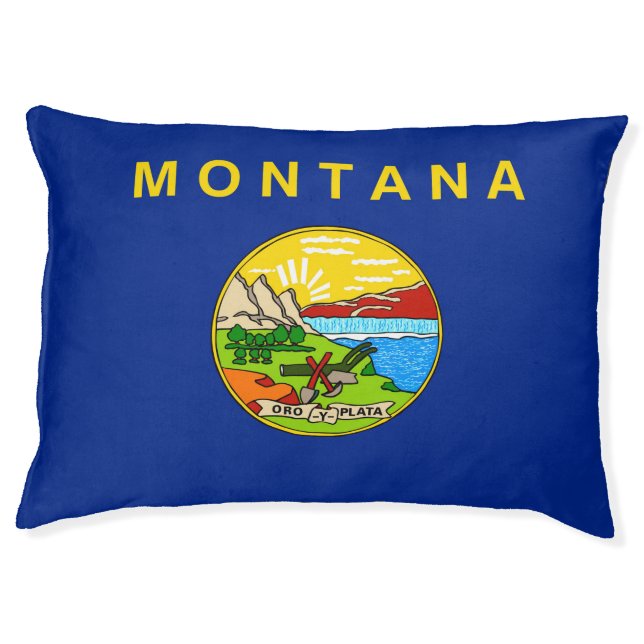 Montana State Flag Design Pet Bed (Front)