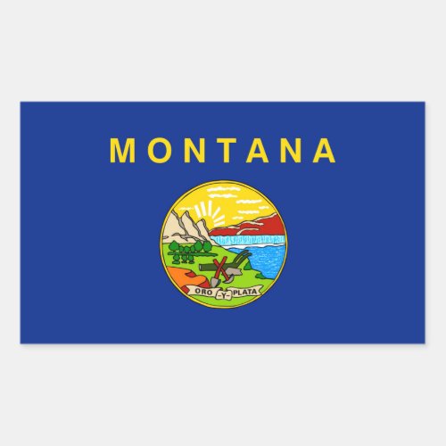 Montana State Flag Design Rectangular Sticker