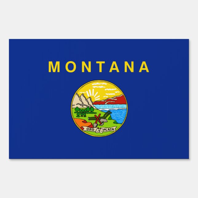Montana State Flag Design Sign (Front)
