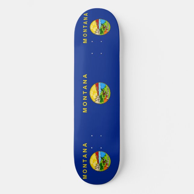 Montana State Flag Design Skateboard Deck (Front)