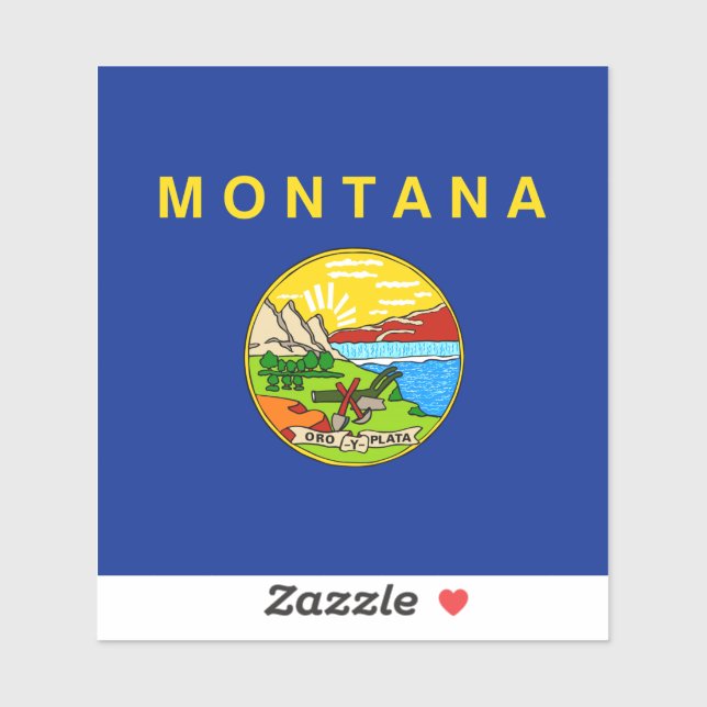 Montana State Flag Design Sticker (Sheet)