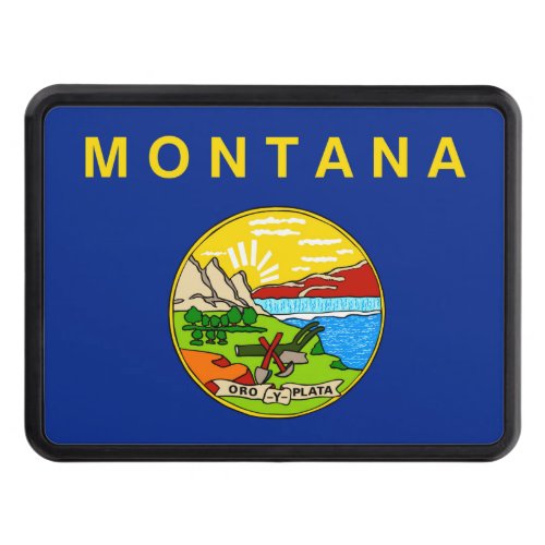 Montana State Flag Design Trailer Hitch Cover