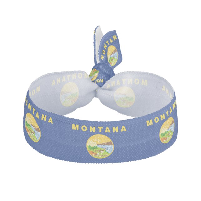 Montana State Flag Elastic Hair Tie (Front)