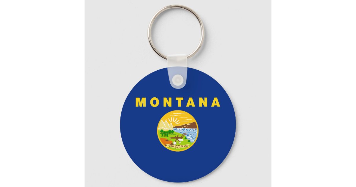 Montana State Flag Keychain Zazzle