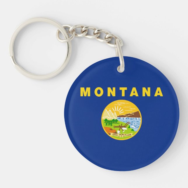 Montana State Flag Keychain (Front)