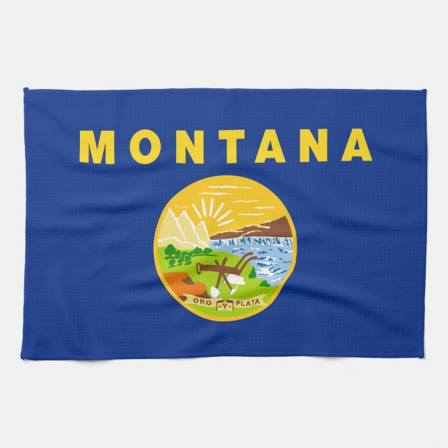 Montana State Flag Kitchen Towel (Horizontal)