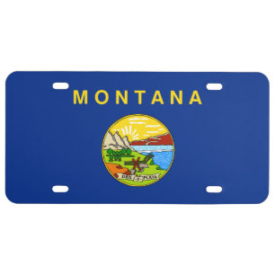 Montana state flag license plate