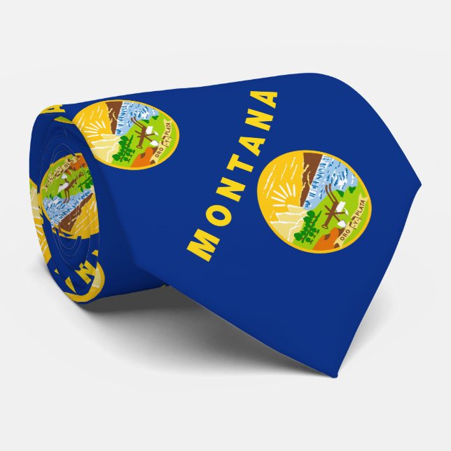 Montana State Flag Neck Tie (Rolled)