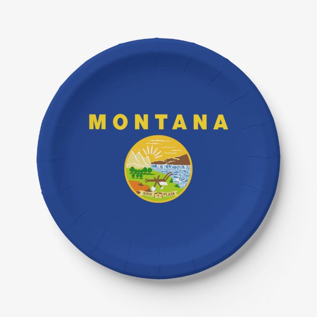 Montana State Flag Paper Plates (Front)