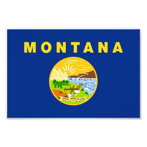 Montana State Flag Photo Print