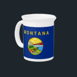 Montana State Flag Pitcher<br><div class="desc">Bring a touch of Montana pride to your gatherings with our exclusive pitcher featuring the flag of Montana! Crafted with meticulous attention to detail, this pitcher is more than just a serving vessel; it’s a celebration of Montana’s heritage and cultural pride. The design prominently showcases the iconic Montana state flag,...</div>