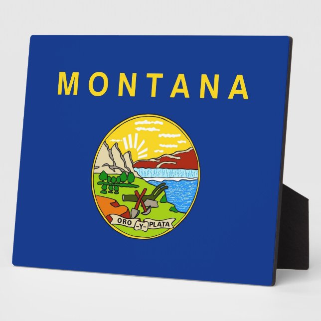 Montana State Flag Plaque (Side)
