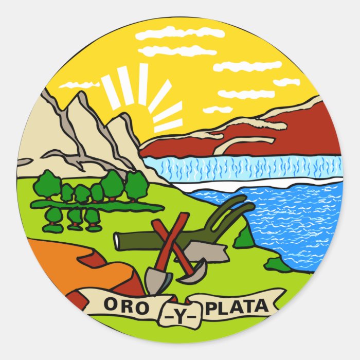 Montana State Flag Round Stickers