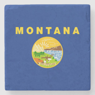 Montana State Flag Stone Coaster