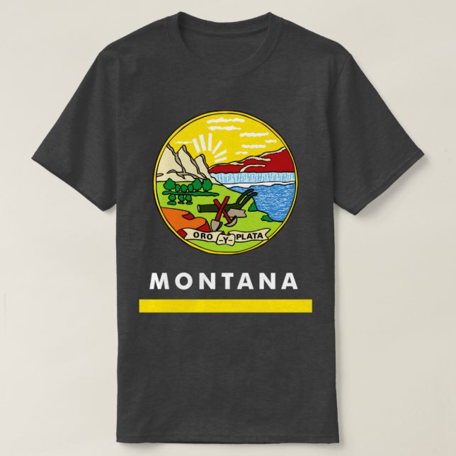 Montana State Flag  T-Shirt (Design Front)