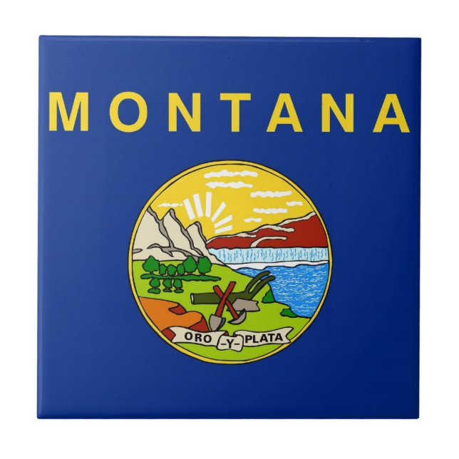 Montana State Flag Tile (Front)