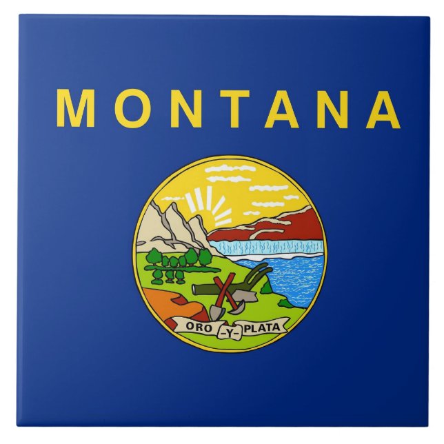 Montana State Flag Tile (Front)