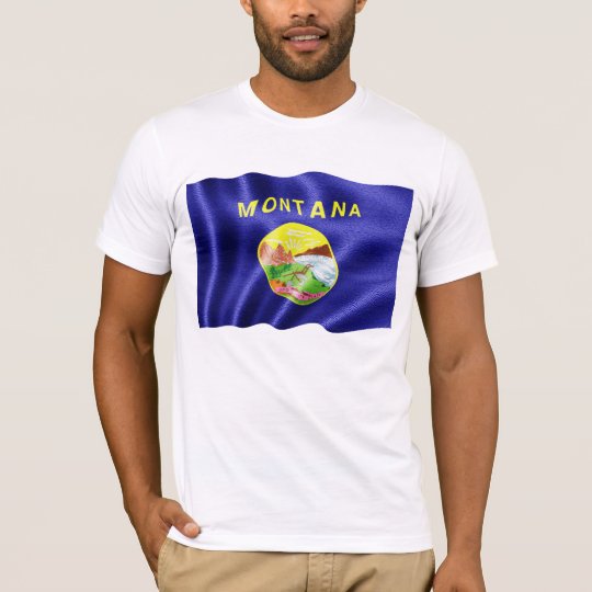 Montana State Flag Waving T-Shirt