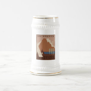 Montana State: Indian Tribes, Mountains, Prairie Beer Stein