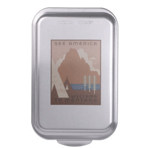 Montana State: Indian Tribes, Mountains, Prairie Cake Pan