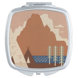 Montana State: Indian Tribes, Mountains, Prairie Compact Mirror