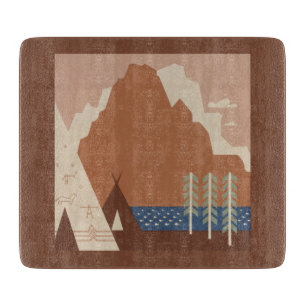 Montana State: Indian Tribes, Mountains, Prairie Cutting Board