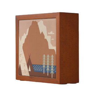 Montana State: Indian Tribes, Mountains, Prairie Desk Organizer
