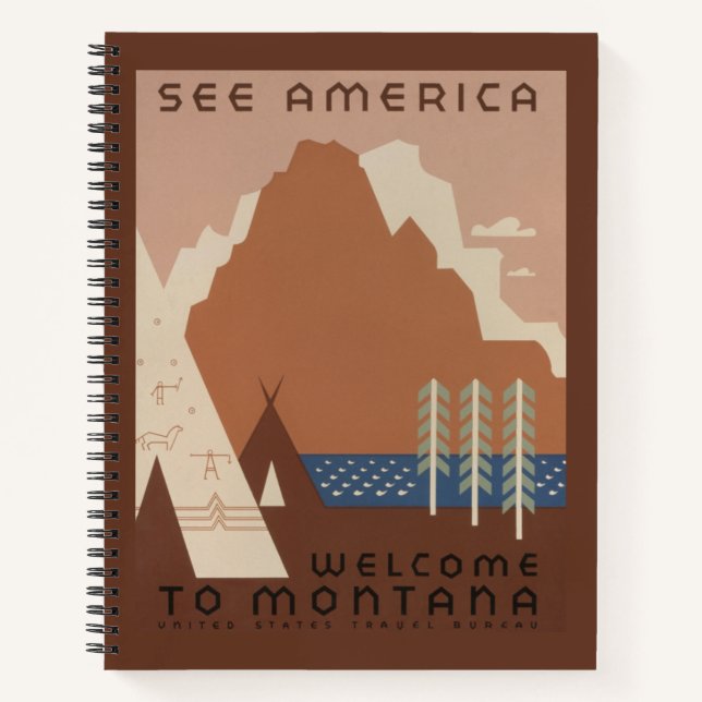 Montana State: Indian Tribes, Mountains, Prairie Notebook (Front)