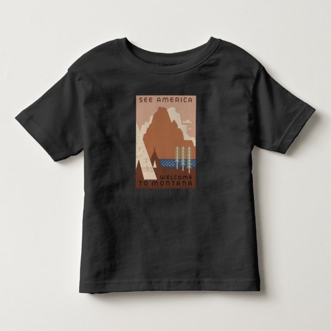 Montana State: Indian Tribes, Mountains, Prairie Toddler T-shirt (Front)