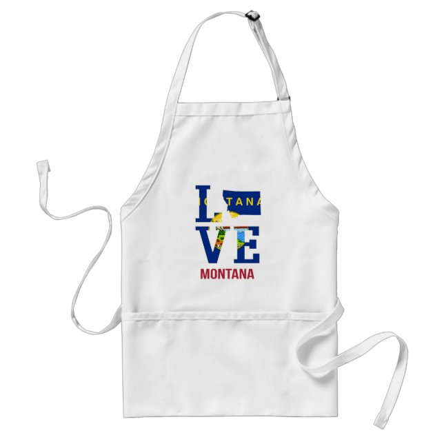 Montana state love adult apron (Front)