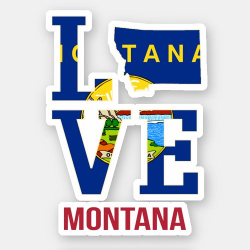 Montana state love sticker