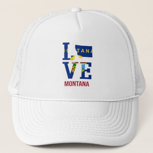 Montana state love trucker hat