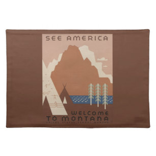Montana State: Mountains, Tribes, Big Sky Country Cloth Placemat