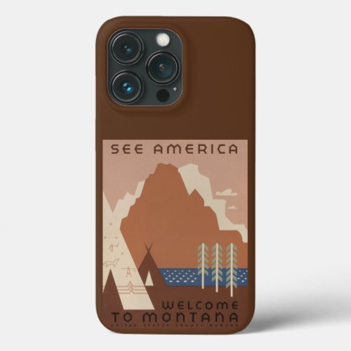 Montana State Native American Indian Tribes WPA iPhone 13 Pro Case