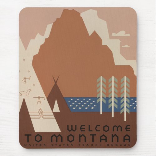 Montana State Native American Indian Tribes WPA Mouse Pad