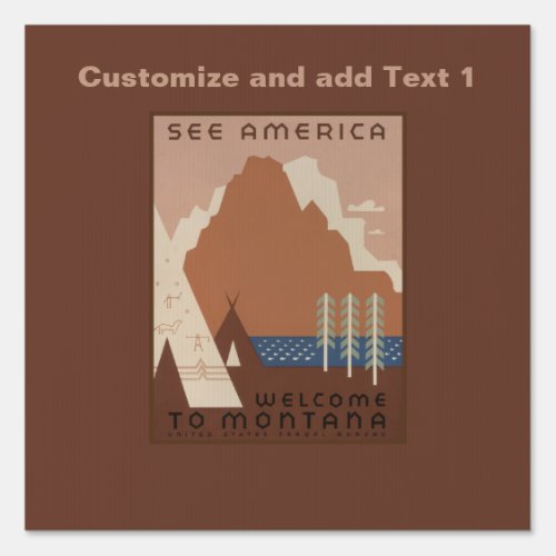 Montana State Native American Indian Tribes WPA Sign