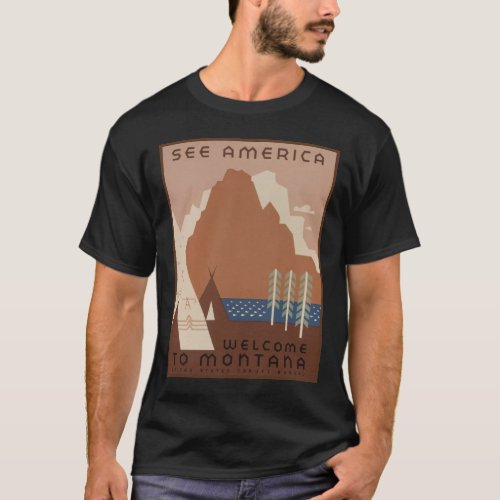 Montana State Native American Indian Tribes WPA T_Shirt