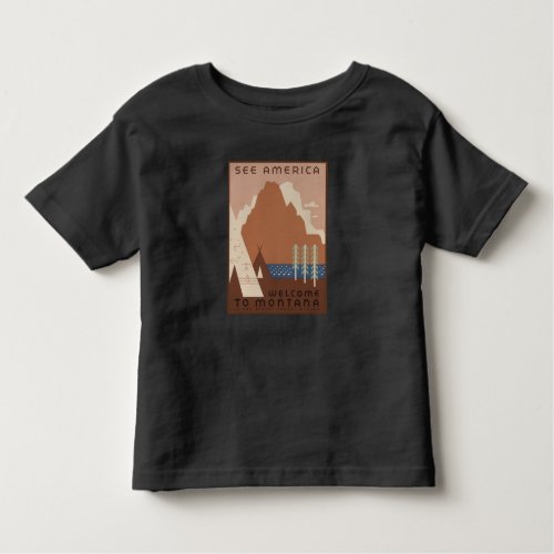 Montana State Native American Indian Tribes WPA Toddler T_shirt