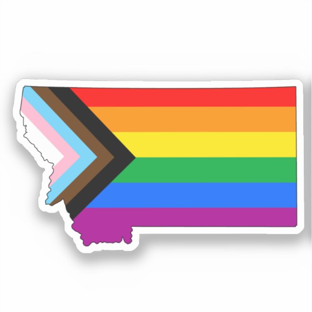 Montana State Pride LGBTQ Progress Pride Sticker (Front)