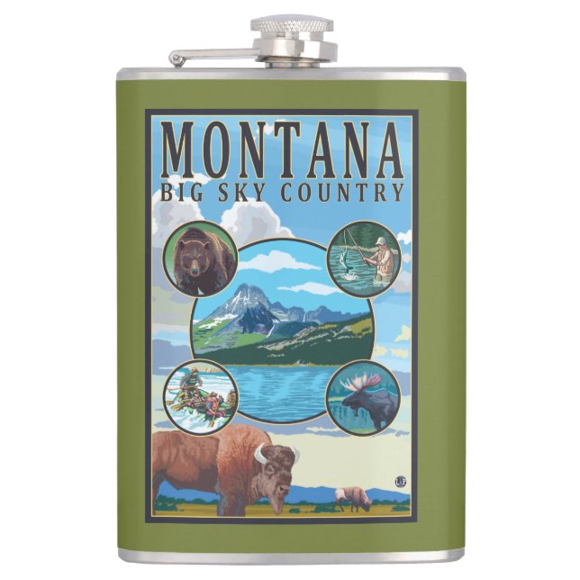Montana State Scenes Flask (Front)