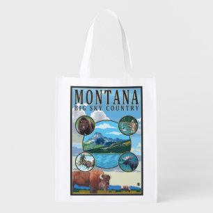 Montana State Scenes Grocery Bag