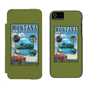 Montana State Scenes Wallet Case For iPhone SE/5/5s
