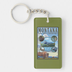 Montana State Scenes Keychain