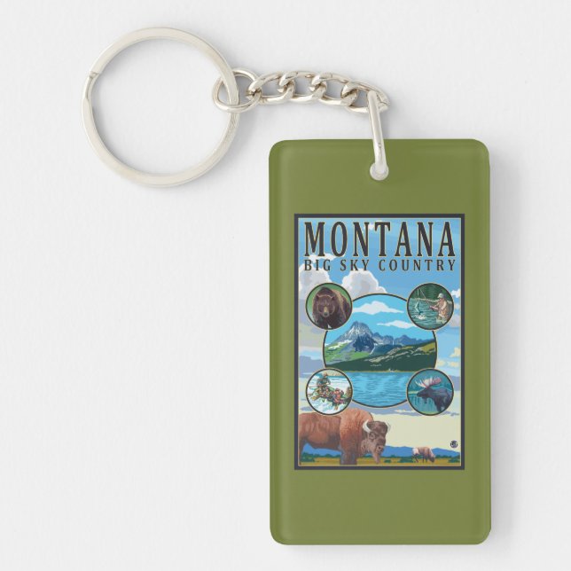 Montana State Scenes Keychain (Front)