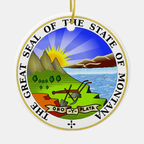 Montana State Seal Ceramic Ornament