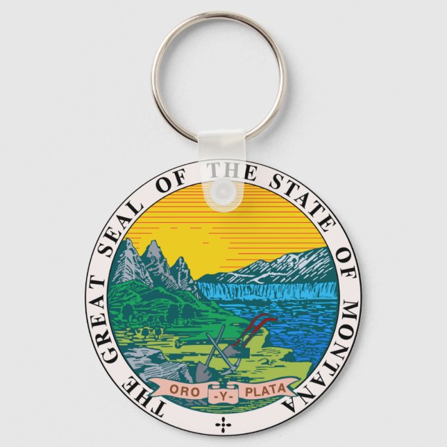 Montana State Seal Keychain (Front)
